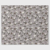 Elegant Taupe Gothic Skulls Halloween Skelett Geschenkpapier (Flach)