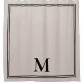 Elegant Taupe Monogram Duschvorhang (Vorderseite)