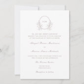 Elegant Taupe Monogram QR UAwg Wedding Einladung (Vorderseite)