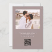 Elegant Taupe Monogram QR UAwg Wedding Einladung (Rückseite)