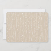 Elegant Taupe Neutral Floral Baby Shower Typograph Einladung (Rückseite)