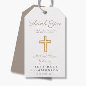 Elegant Taupe Religious First Heilige Kommunion Geschenkanhänger