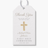 Elegant Taupe Religious First Heilige Kommunion Geschenkanhänger