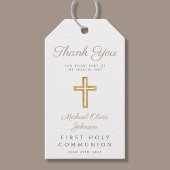 Elegant Taupe Religious First Heilige Kommunion Geschenkanhänger