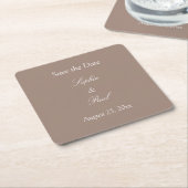 Elegant Taupe Save the Date Rechteckiger Pappuntersetzer (angewinkelt)