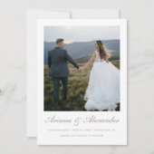 Elegant Taupe Script Foto Wedding Save The Date (Vorderseite)