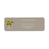 Elegant Taupe Sunflowers Hochzeitadresse (Vorne)