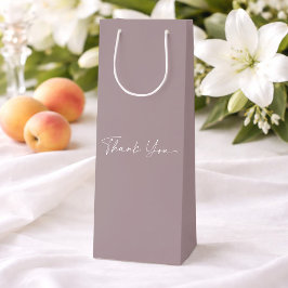 Elegant Taupe Thank You Gift Bag Geschenktüte Für Weinflaschen