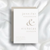 Elegant Taupe Typografy Wedding Save The Date