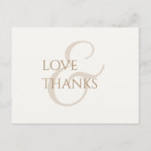 Elegant Taupe und Elfenbein Non-Foto Vielen Dank Postkarte (Vorderseite)