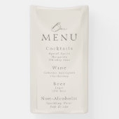 Elegant Taupe Wedding Bar Menu  Banner (Vertikal)