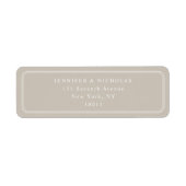 Elegant Taupe Wedding Return Address (Vorne)
