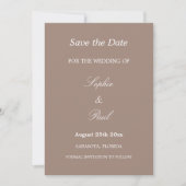 Elegant Taupe Wedding Save the Date (Vorderseite)