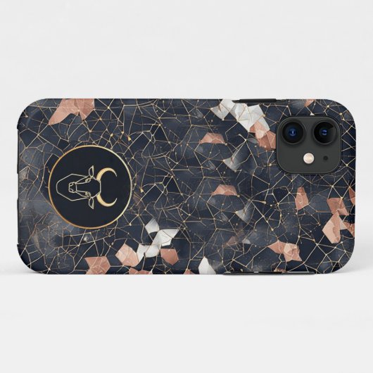 Elegant Taurus Zodiac Sign Design Case-Mate iPhone Hülle (Rückseite (Horizontal))