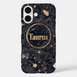 Elegant Taurus Zodiac Sign Design iPhone 16 Hülle