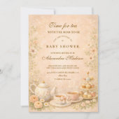 Elegant Tea Garden Baby Shower Einladung (Vorderseite)
