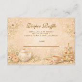 Elegant Tea Garden Diapper Raffle Begleitkarte (Vorderseite)