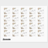 Elegant Tea Party Baby Shower Quadratischer Aufkleber (Blatt)