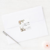 Elegant Tea Party Baby Shower Quadratischer Aufkleber (Umschlag)