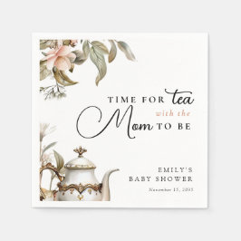 Elegant Tea Party Baby Shower Serviette