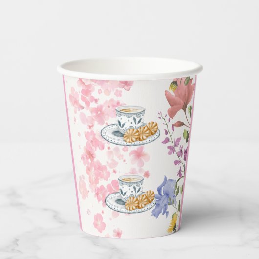 Elegant Tea Party Vibes Pappbecher (Rückseite)