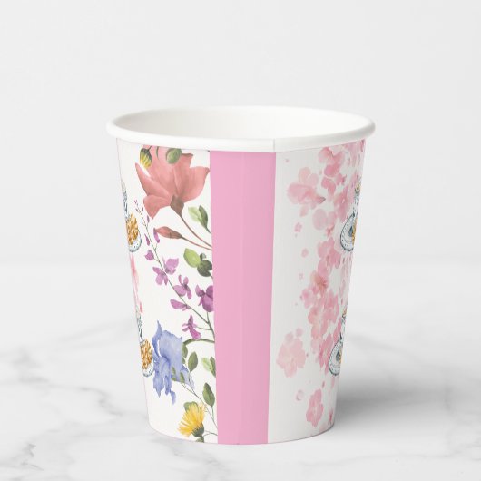 Elegant Tea Party Vibes Pappbecher (Rechts)