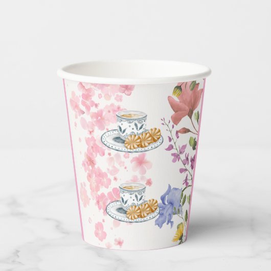 Elegant Tea Party Vibes Pappbecher (Vorderseite)