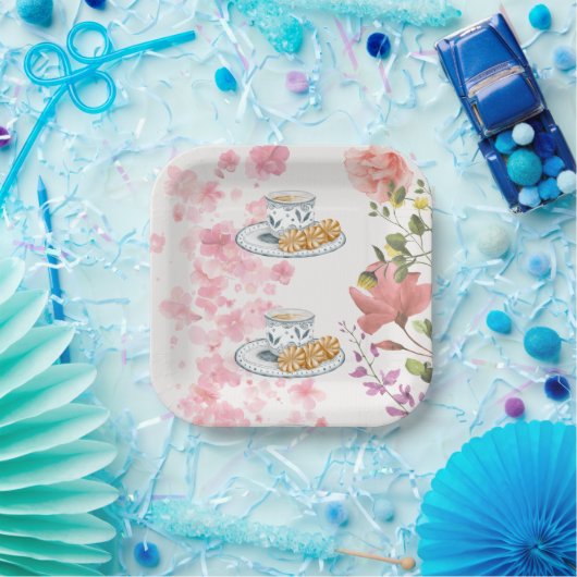 Elegant Tea Party Vibes Pappteller (Party)