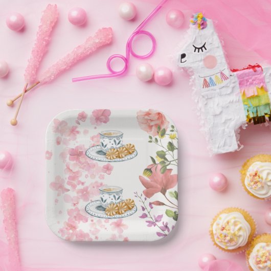 Elegant Tea Party Vibes Pappteller (Party)