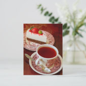 Elegant Tea Time Postcard Feiertagspostkarte (Stehend Vorderseite)