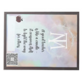 Elegant Teacher Quote Notepad with QR Code Notizblock (Vorderseite)