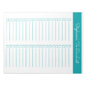 Elegant Teal 8.5x11 Two Column Checklist Notizblock (Vorderseite)