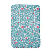 Elegant Teal and Magenta Foliage Pattern Badematte (Vorderseite Vertikal)