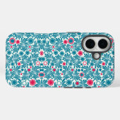 Elegant Teal and Magenta Foliage Pattern Case-Mate iPhone Hülle (Rückseite (Horizontal))