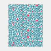 Elegant Teal and Magenta Foliage Pattern Fleecedecke (Vorderseite)