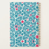 Elegant Teal and Magenta Foliage Pattern Planer (Rückseite)