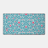 Elegant Teal and Magenta Foliage Pattern Schreibtischunterlage (Vorderseite)