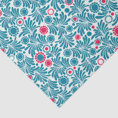 Elegant Teal and Magenta Foliage Pattern Seidenpapier (Ausschnitt)