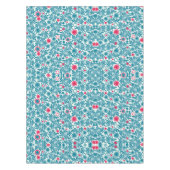 Elegant Teal and Magenta Foliage Pattern Tischdecke (Vorderseite)