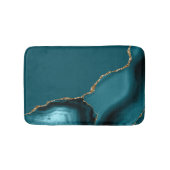 Elegant Teal Blue Agate Gold Glitter Badematte (Vorderseite)