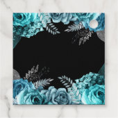 Elegant Teal Blue and Silver Flower Birthday Party Geschenkanhänger (Rückseite)