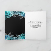 Elegant Teal Blue and Silver Flowers Sweet Sixteen Dankeskarte (Innenseite)