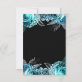 Elegant Teal Blue and Silver Flowers Sweet Sixteen RSVP Karte (Rückseite)