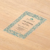 Elegant Teal Border 18th Birthday Debut Acryleinladungen (Ablage )