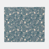 Elegant Teal Botanical Swirl Seamless Pattern Fleecedecke (Vorderseite (Horizontal))