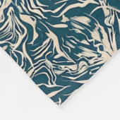 Elegant Teal Botanical Swirl Seamless Pattern Fleecedecke (Ecke)