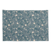 Elegant Teal Botanical Swirl Seamless Pattern Kissenbezug (Rückseite-Rechts)