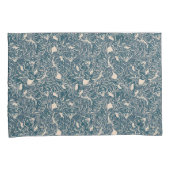 Elegant Teal Botanical Swirl Seamless Pattern Kissenbezug (Vorderseite-Rechts)