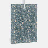 Elegant Teal Botanical Swirl Seamless Pattern Ornament Aus Glas (Vorderseite Rechts)