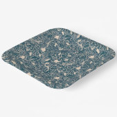 Elegant Teal Botanical Swirl Seamless Pattern Pappteller (Gewinkelt)